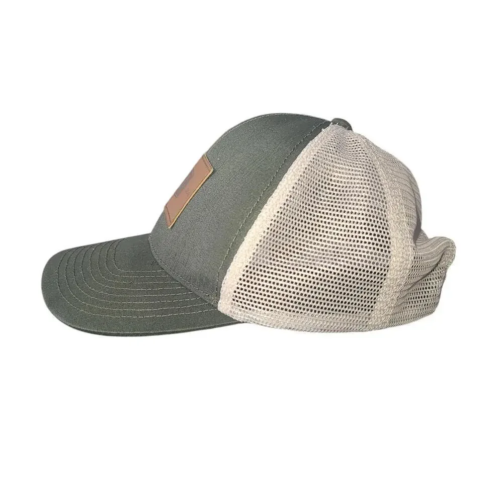 Avid Olive Green Trucker Hat with Leather Patch - Used - Picture 3 of 8